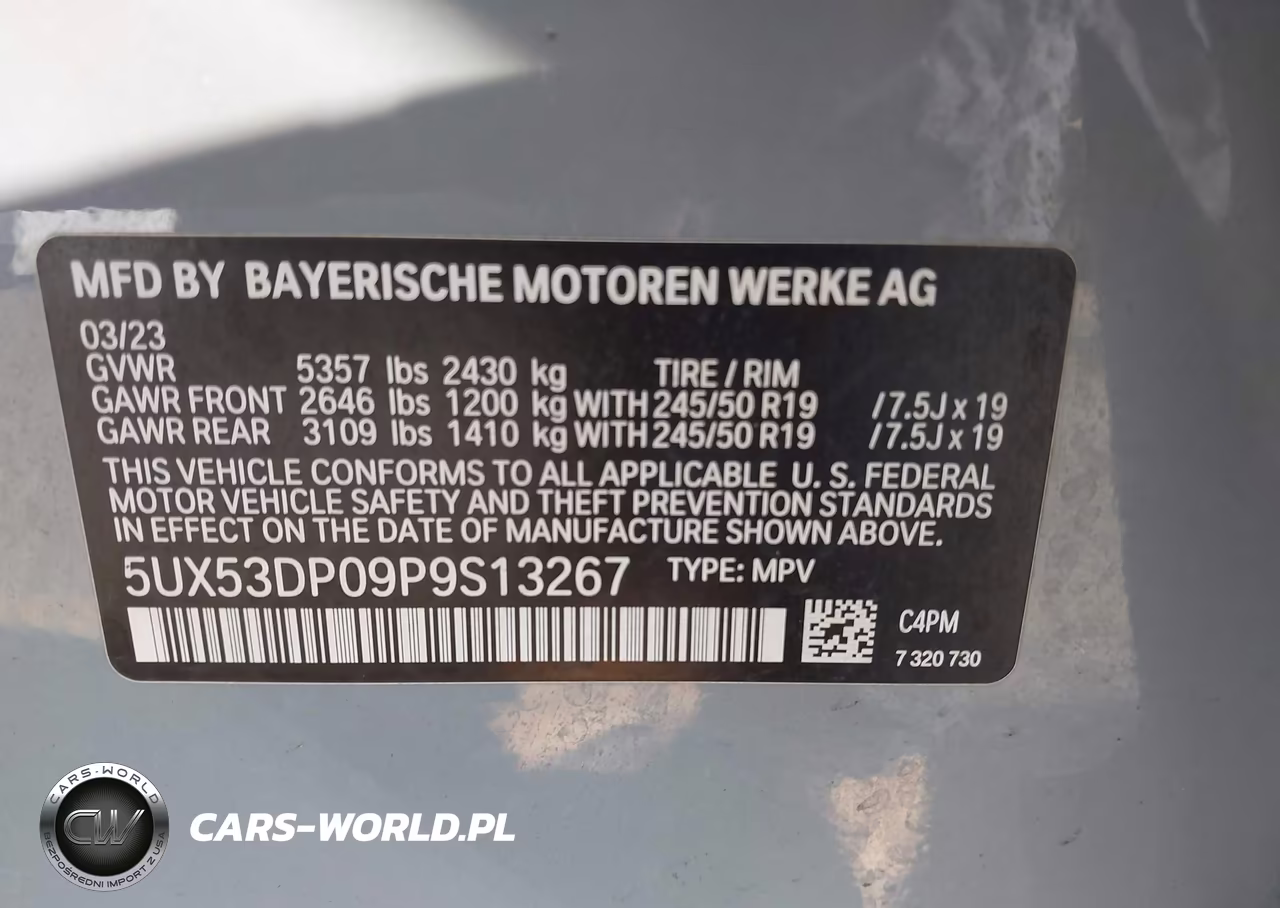 2023 BMW X3 xDrive30I VIN:5UX53DP09P9S13267 - 9