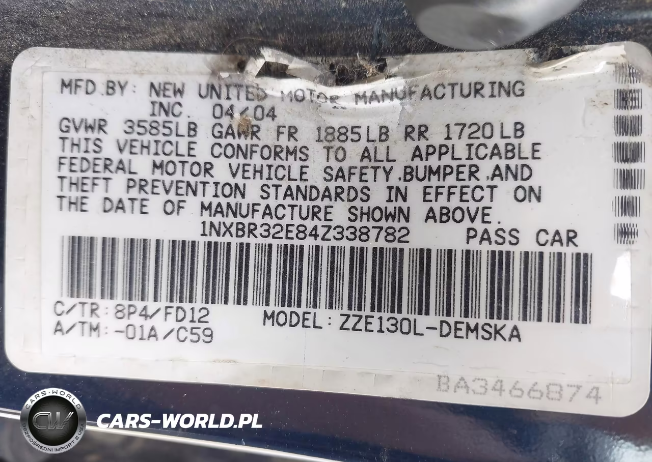 2004 Toyota Corolla S VIN:1NXBR32E84Z338782 - 9