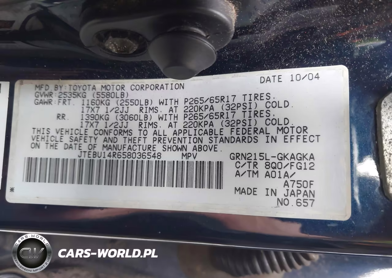 2005 Toyota 4Runner Sr5 V6 VIN:JTEBU14R658036548 - 9
