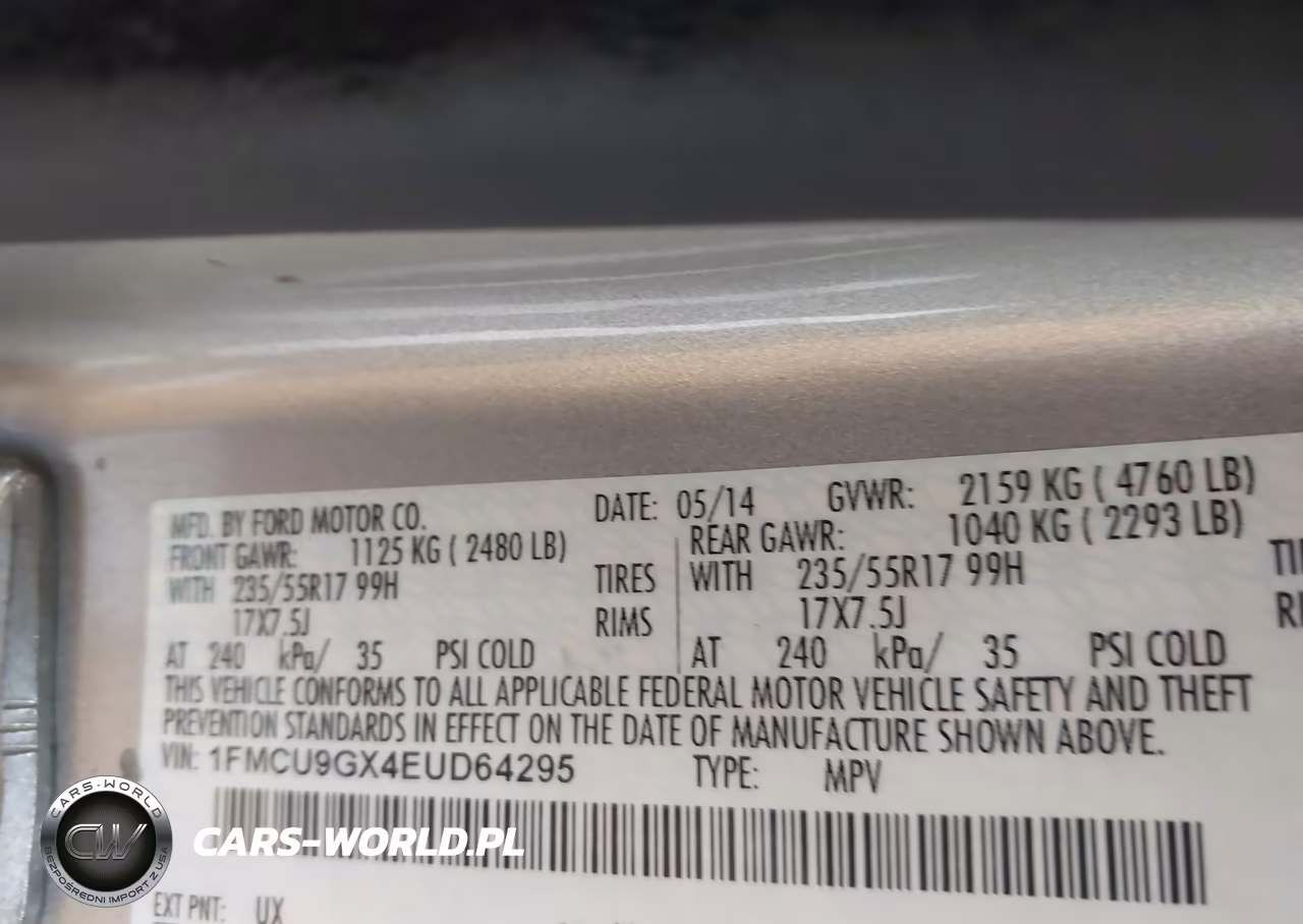 2014 Ford Escape Se VIN:1FMCU9GX4EUD64295 - 9