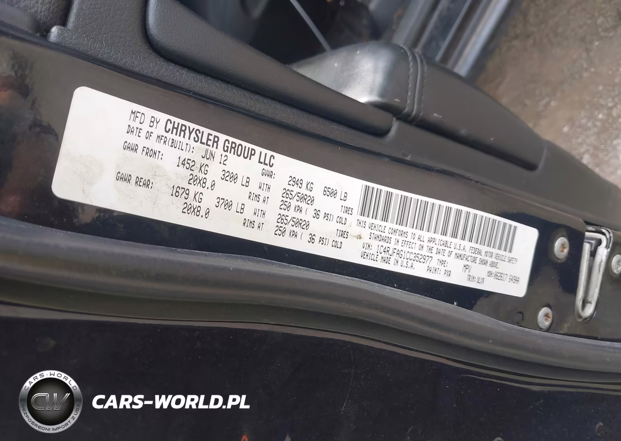 2012 Jeep Grand Cherokee Laredo VIN:1C4RJFAG1CC352977 - 9