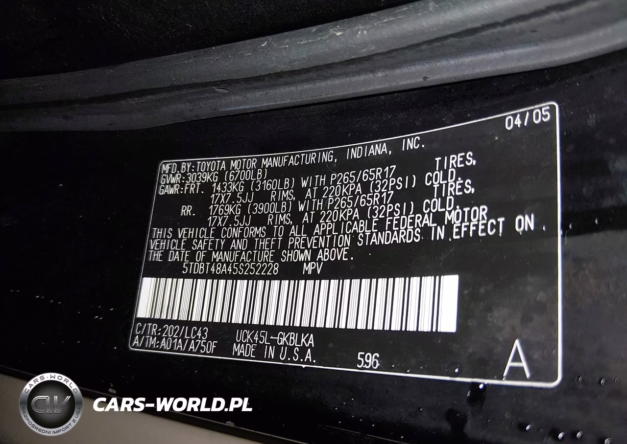 2005 Toyota Sequoia Limited V8 VIN:5TDBT48A45S252228 - 9
