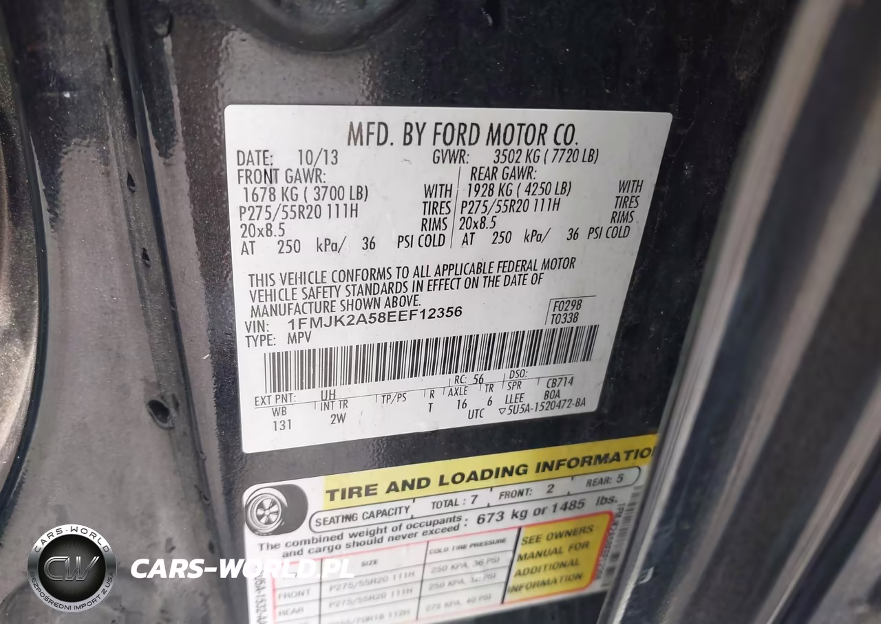 2014 Ford Expedition El Limited VIN:1FMJK2A58EEF12356 - 9