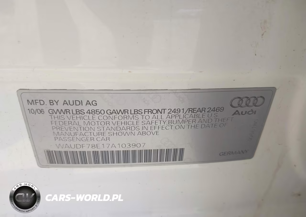 2007 Audi A4 2.0T VIN:WAUDF78E17A103907 - 9