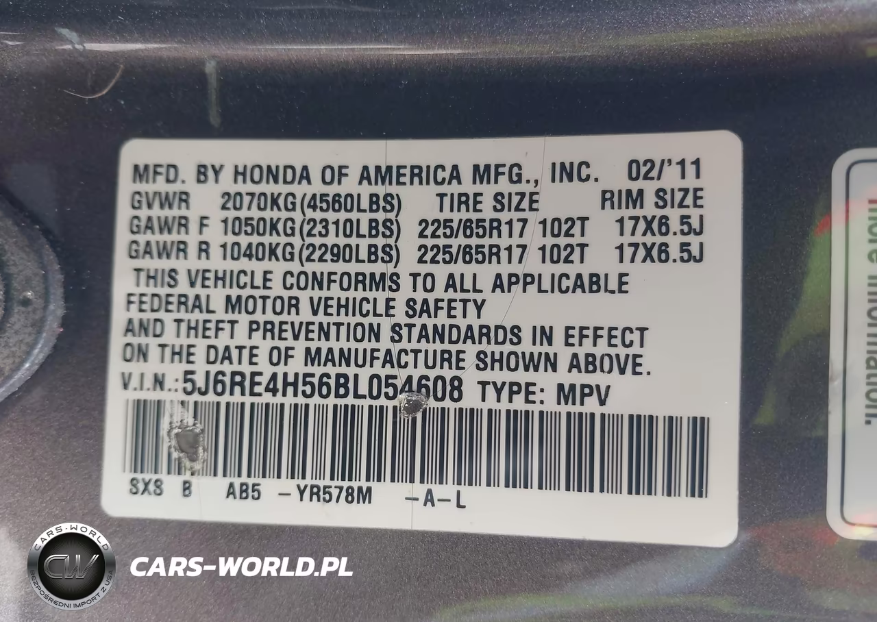 2011 Honda Cr-V Ex VIN:5J6RE4H56BL054608 - 9