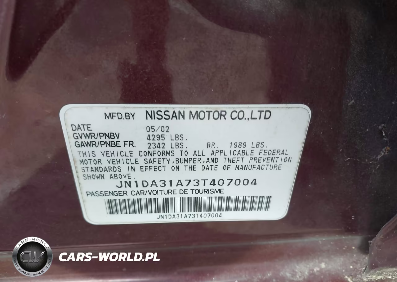 2003 Nissan Maxima Gle VIN:JN1DA31A73T407004 - 9