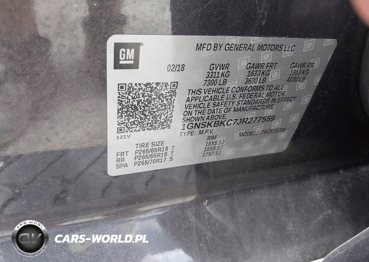 2018 Chevrolet Tahoe Lt VIN:1GNSKBKC7JR277559 - 9