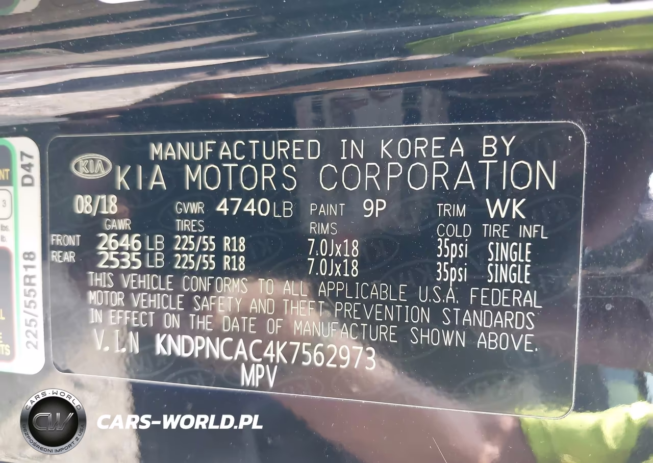 2019 Kia Sportage Ex VIN:KNDPNCAC4K7562973 - 9