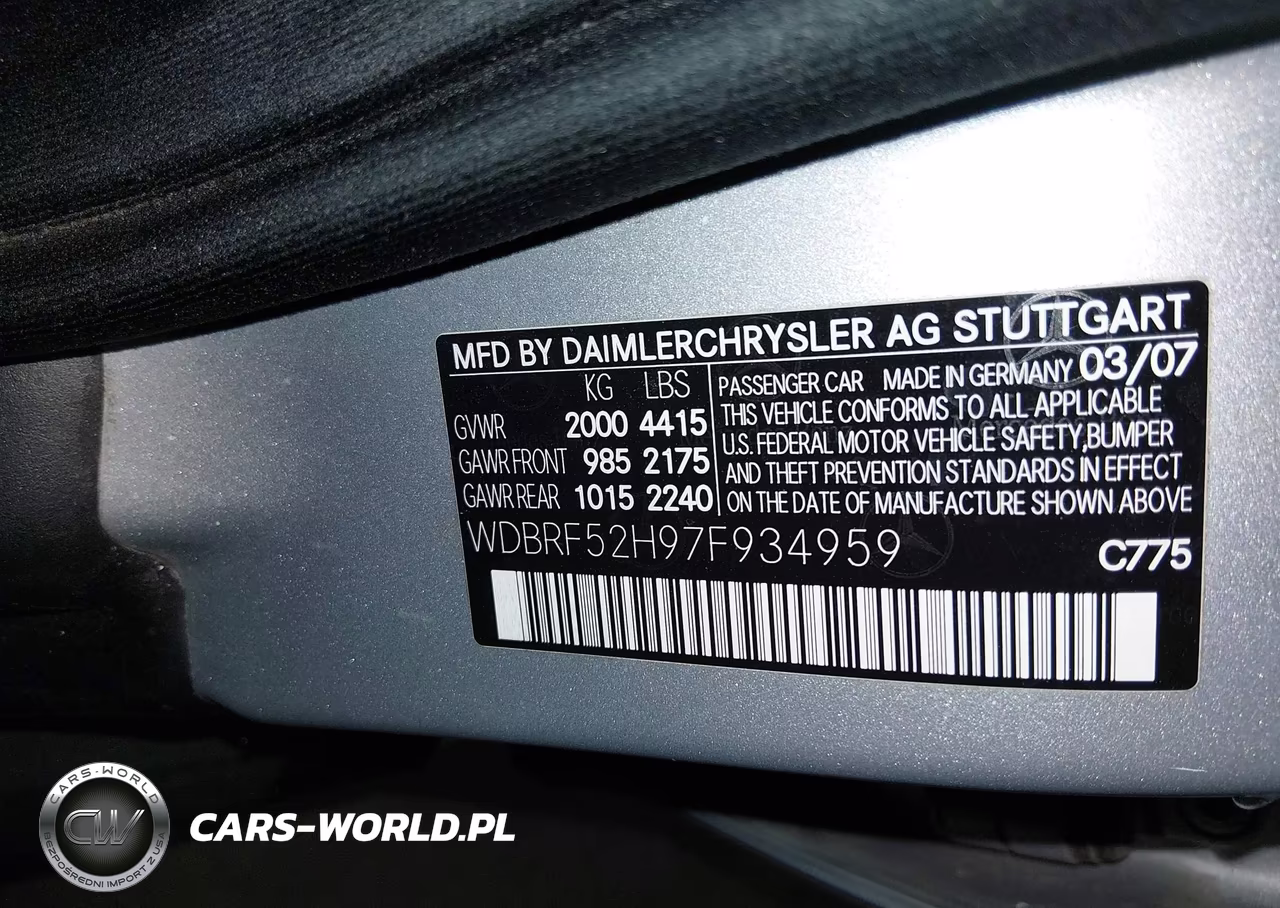 2007 Mercedes-Benz C 230 Sport VIN:WDBRF52H97F934959 - 9