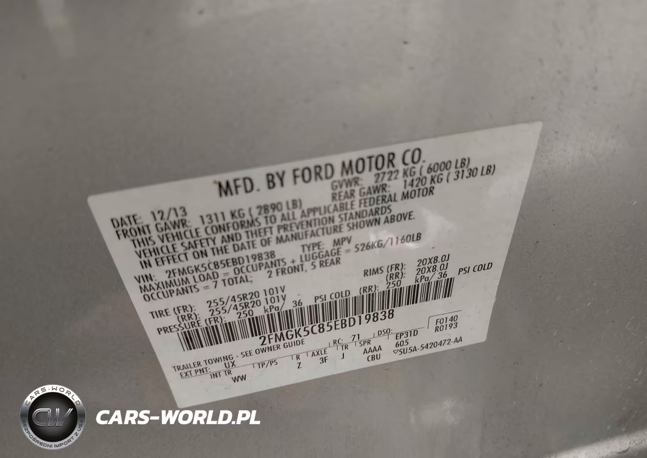 2014 Ford Flex Sel VIN:2FMGK5C85EBD19838 - 9