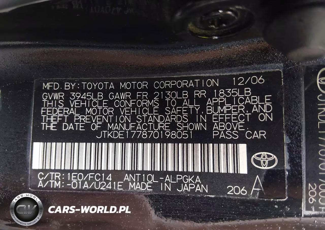2007 Scion Tc VIN:JTKDE177870198051 - 9