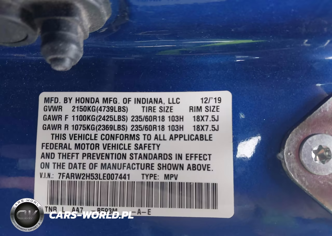 2020 Honda Cr-V Awd Ex VIN:7FARW2H53LE007441 - 9