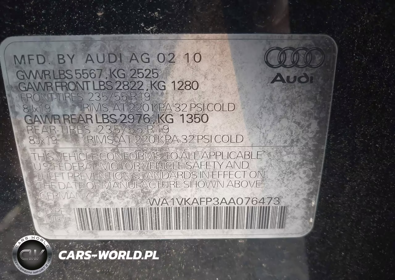 2010 Audi Q5 3.2 Premium VIN:WA1VKAFP3AA076473 - 9