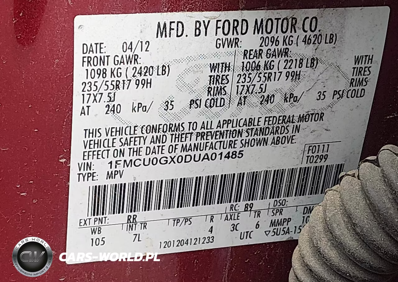 2013 Ford Escape Se VIN:1FMCU0GX0DUA01485 - 9