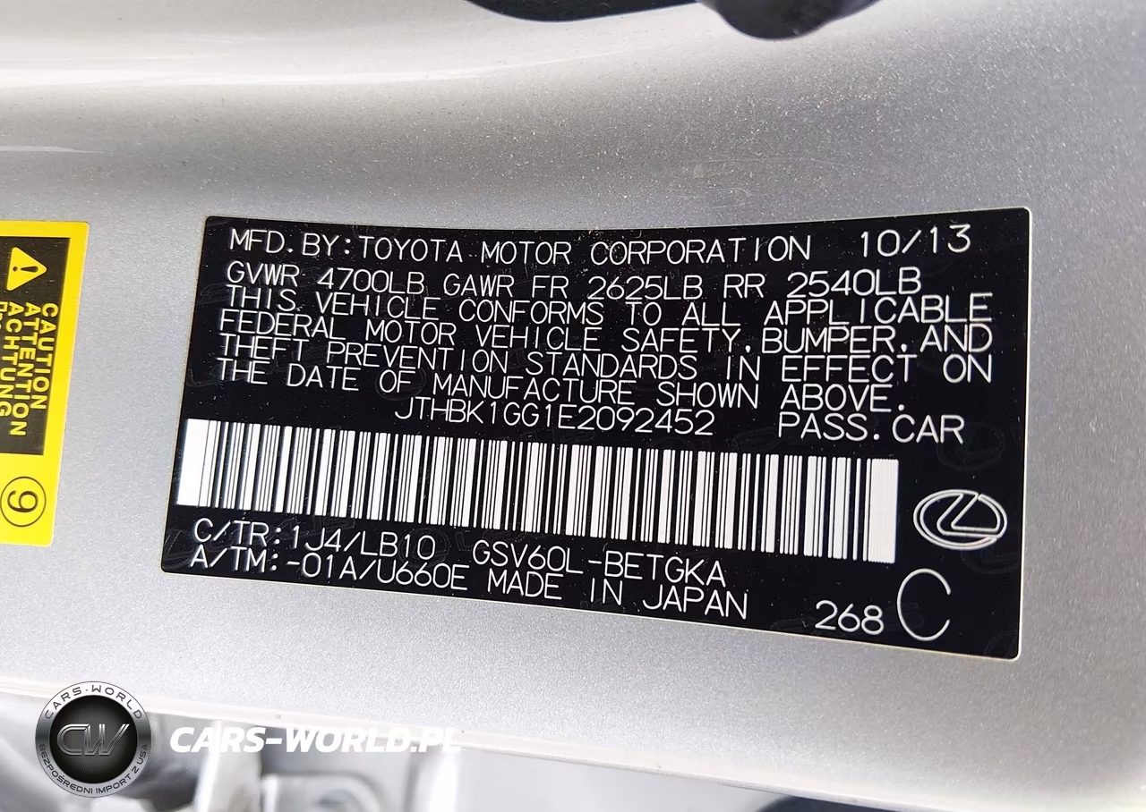 2014 Lexus Es 350 VIN:JTHBK1GG1E2092452 - 9