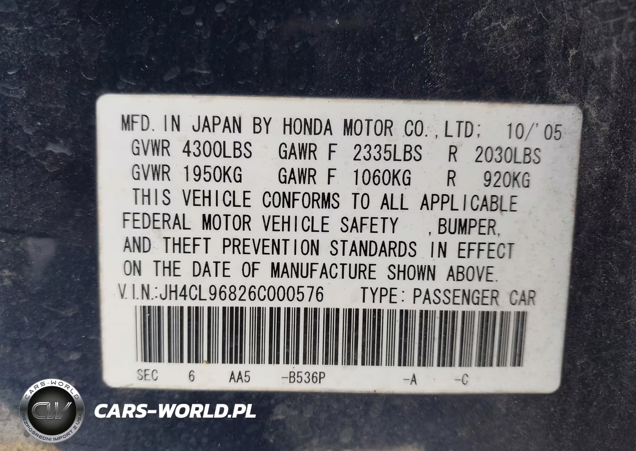 2006 Acura Tsx VIN:JH4CL96826C000576 - 9