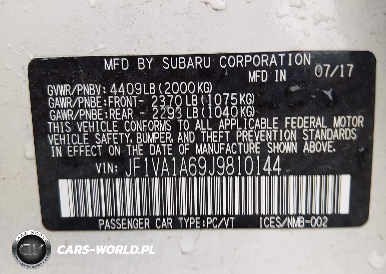 2018 Subaru Wrx VIN:JF1VA1A69J9810144 - 9