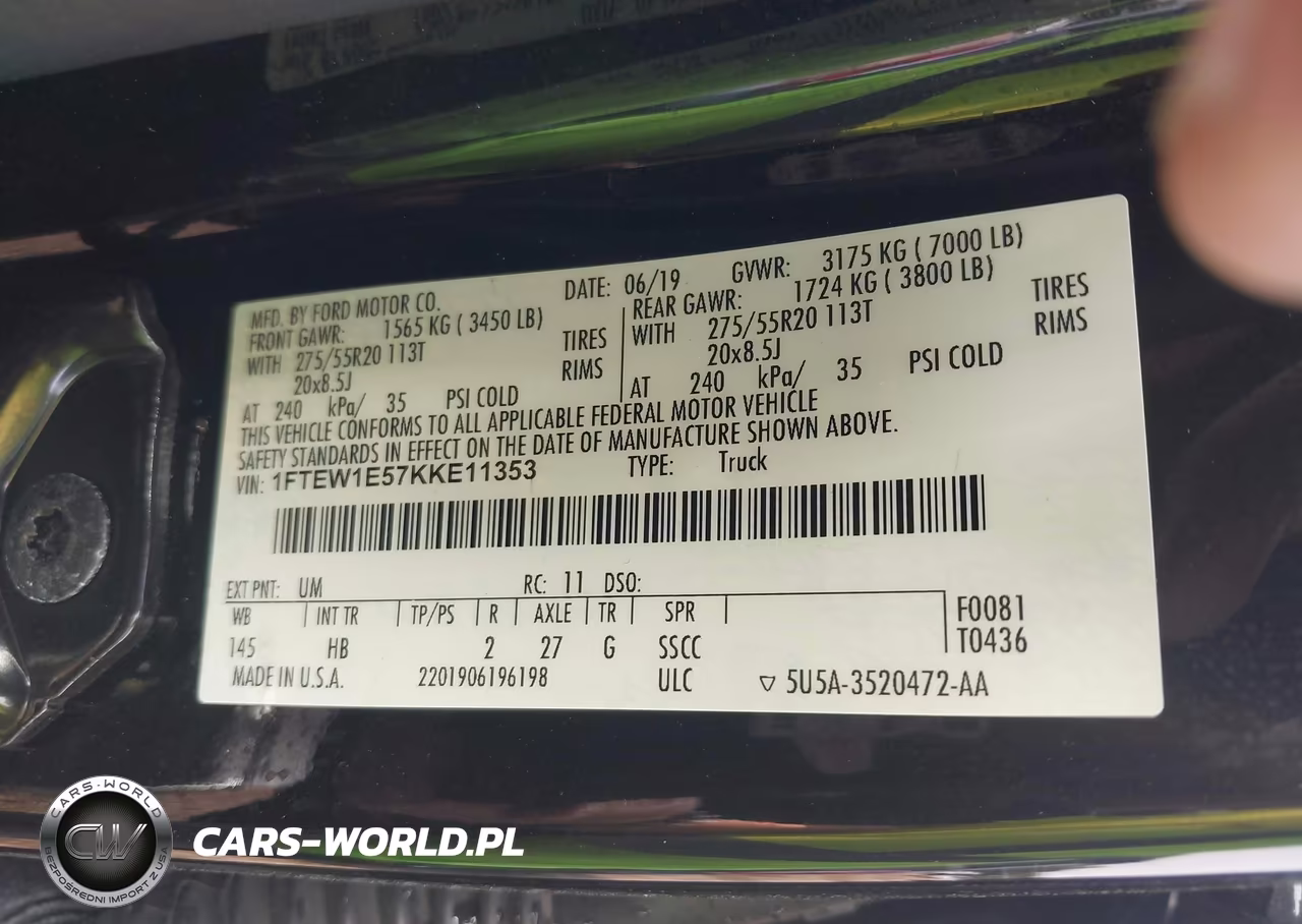 2019 Ford F-150 Lariat VIN:1FTEW1E57KKE11353 - 9