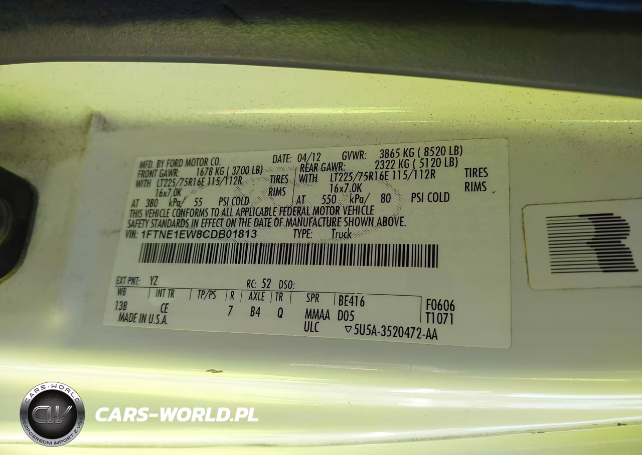 2012 Ford E-150 Commercial VIN:1FTNE1EW8CDB01813 - 9