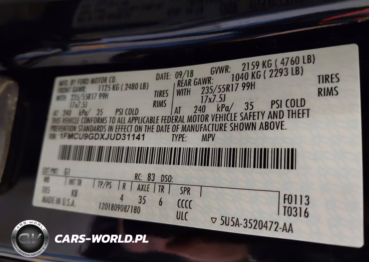 2018 Ford Escape Se VIN:1FMCU9GDXJUD31141 - 9