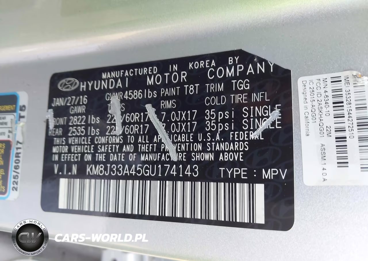 2016 Hyundai Tucson Se VIN:KM8J33A45GU174143 - 9