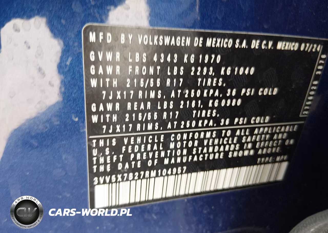 2024 Volkswagen Taos 1.5T S VIN:3VV5X7B27RM104957 - 9