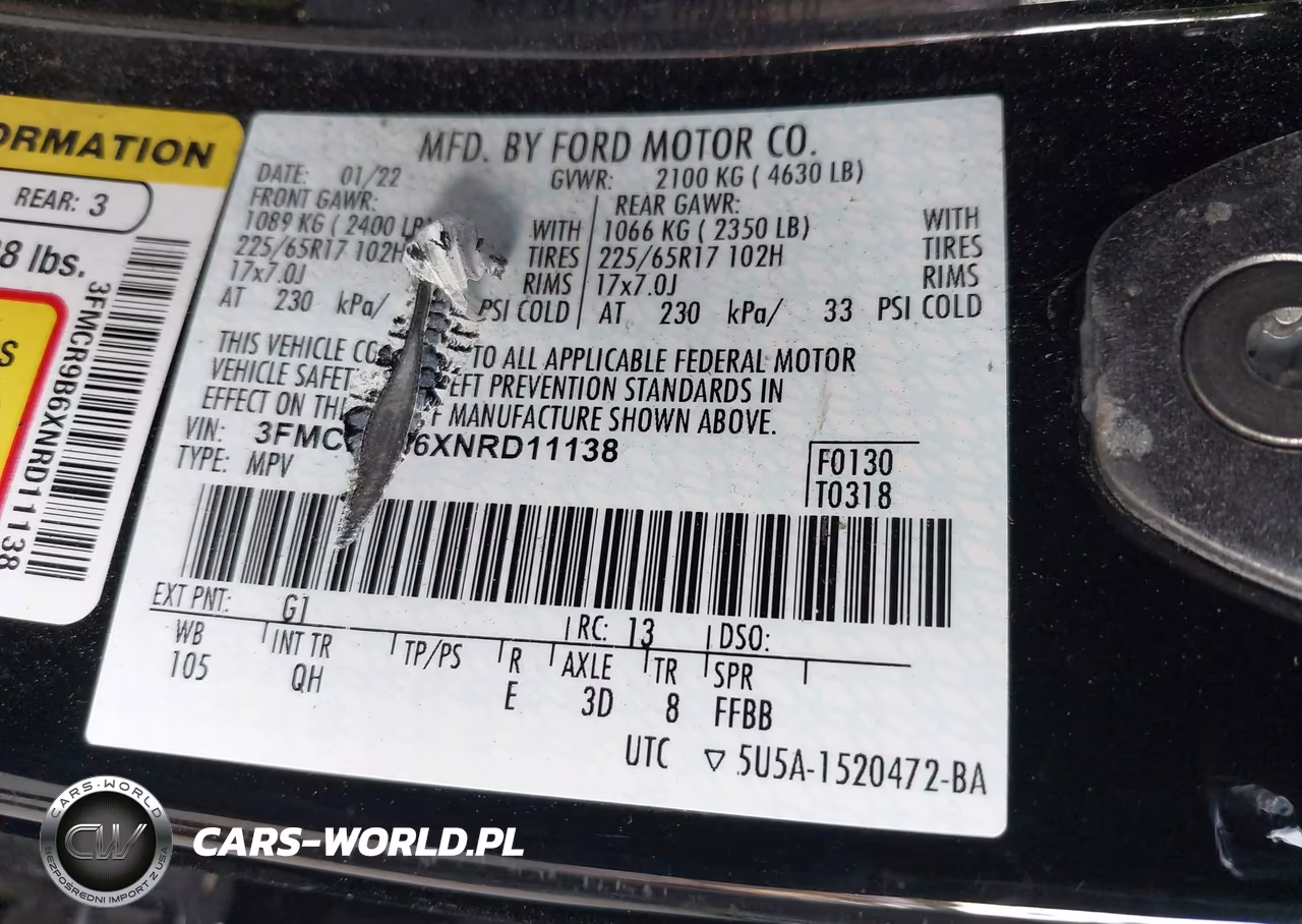 2022 Ford Bronco Sport Big Bend VIN:3FMCR9B6XNRD11138 - 9