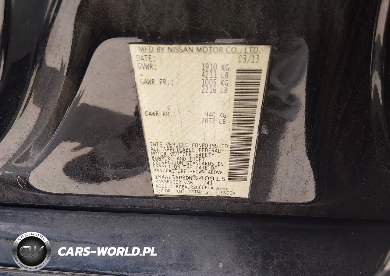2013 Nissan Altima 2.5 S VIN:1N4AL3AP8DN540915 - 9