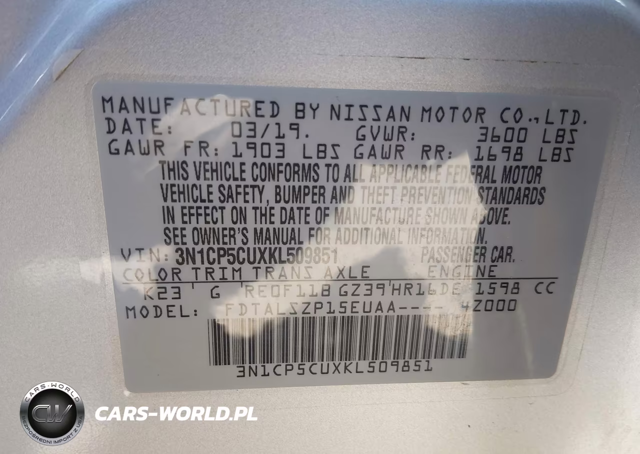 2019 Nissan Kicks Sv VIN:3N1CP5CUXKL509851 - 9