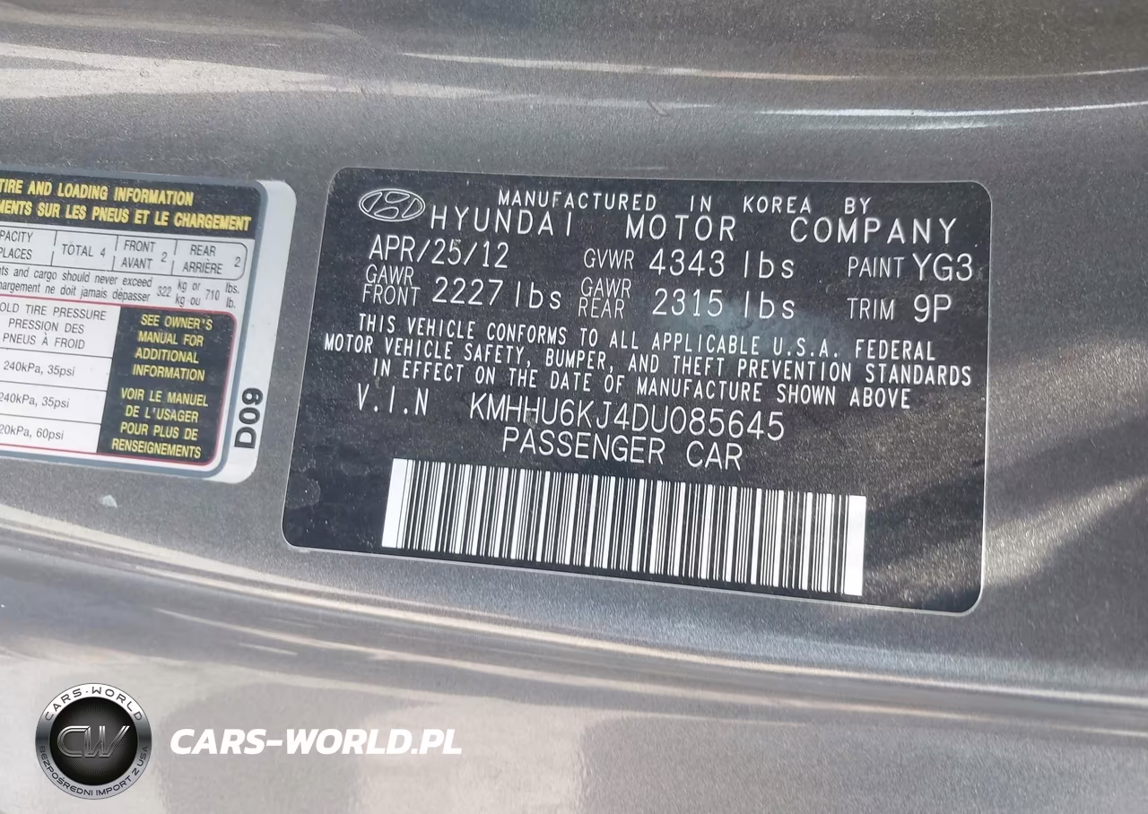 2013 Hyundai Genesis Coupe 3.8L VIN:KMHHU6KJ4DU085645 - 9