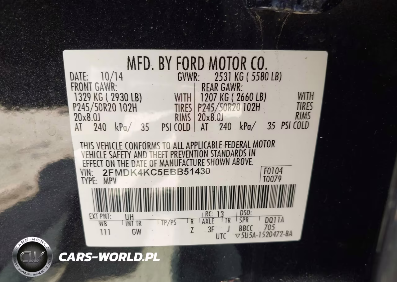 2014 Ford Edge Limited VIN:2FMDK4KC5EBB51430 - 9