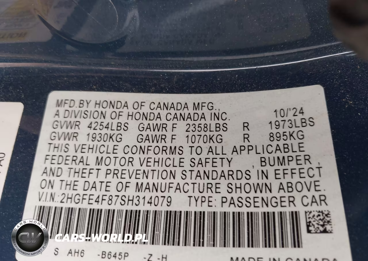 2025 Honda Civic Hybrid Sport-Sport Touring VIN:2HGFE4F87SH314079 - 9