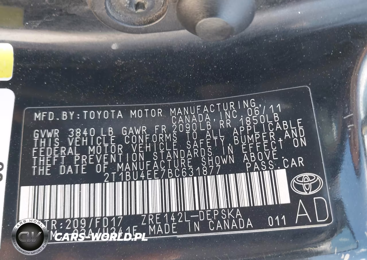 2011 Toyota Corolla S VIN:2T1BU4EE7BC631877 - 9