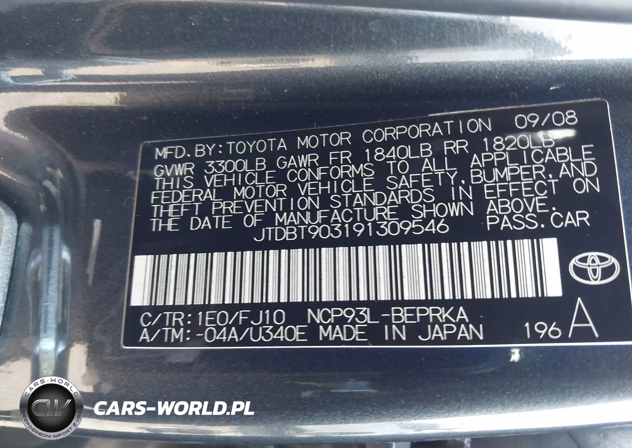 2009 Toyota Yaris VIN:JTDBT903191309546 - 9