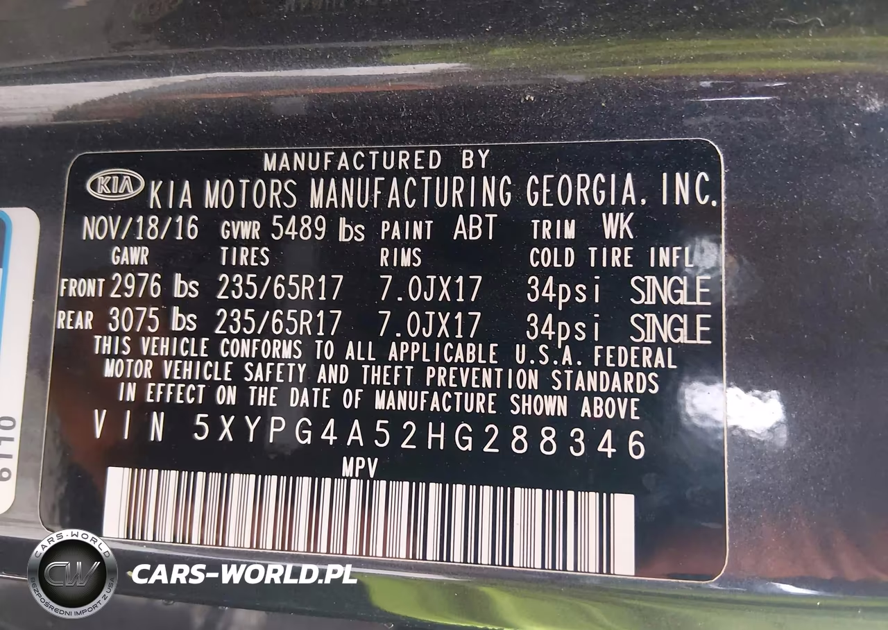 2017 Kia Sorento 3.3L Lx VIN:5XYPG4A52HG288346 - 9