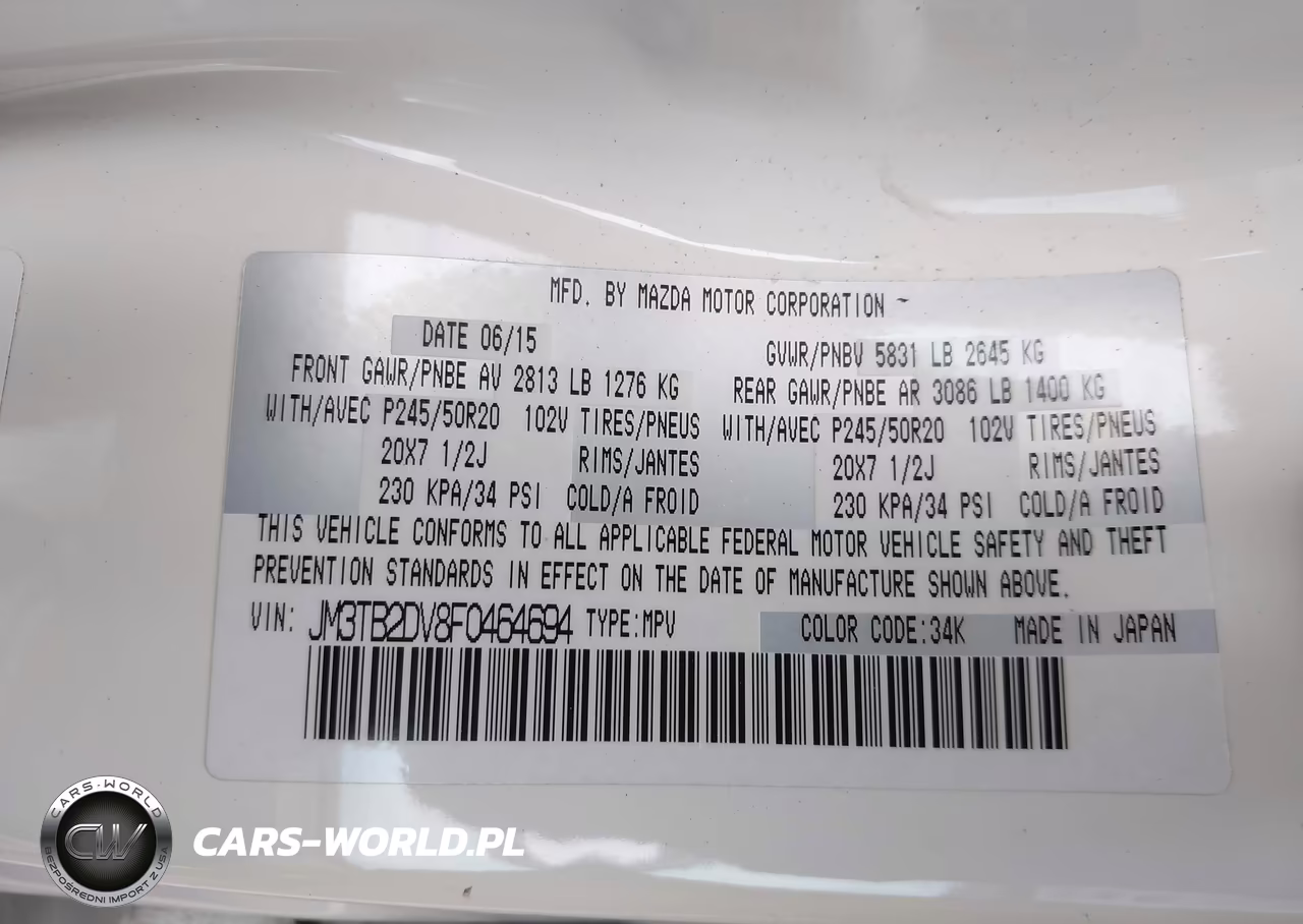 2015 Mazda Cx-9 Grand Touring VIN:JM3TB2DV8F0464694 - 9