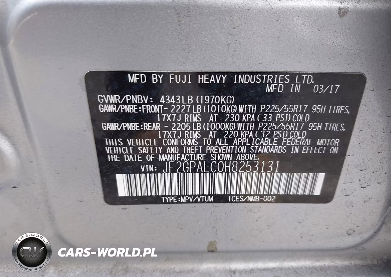 2017 Subaru Crosstrek 2.0I Limited VIN:JF2GPALC0H8253131 - 9