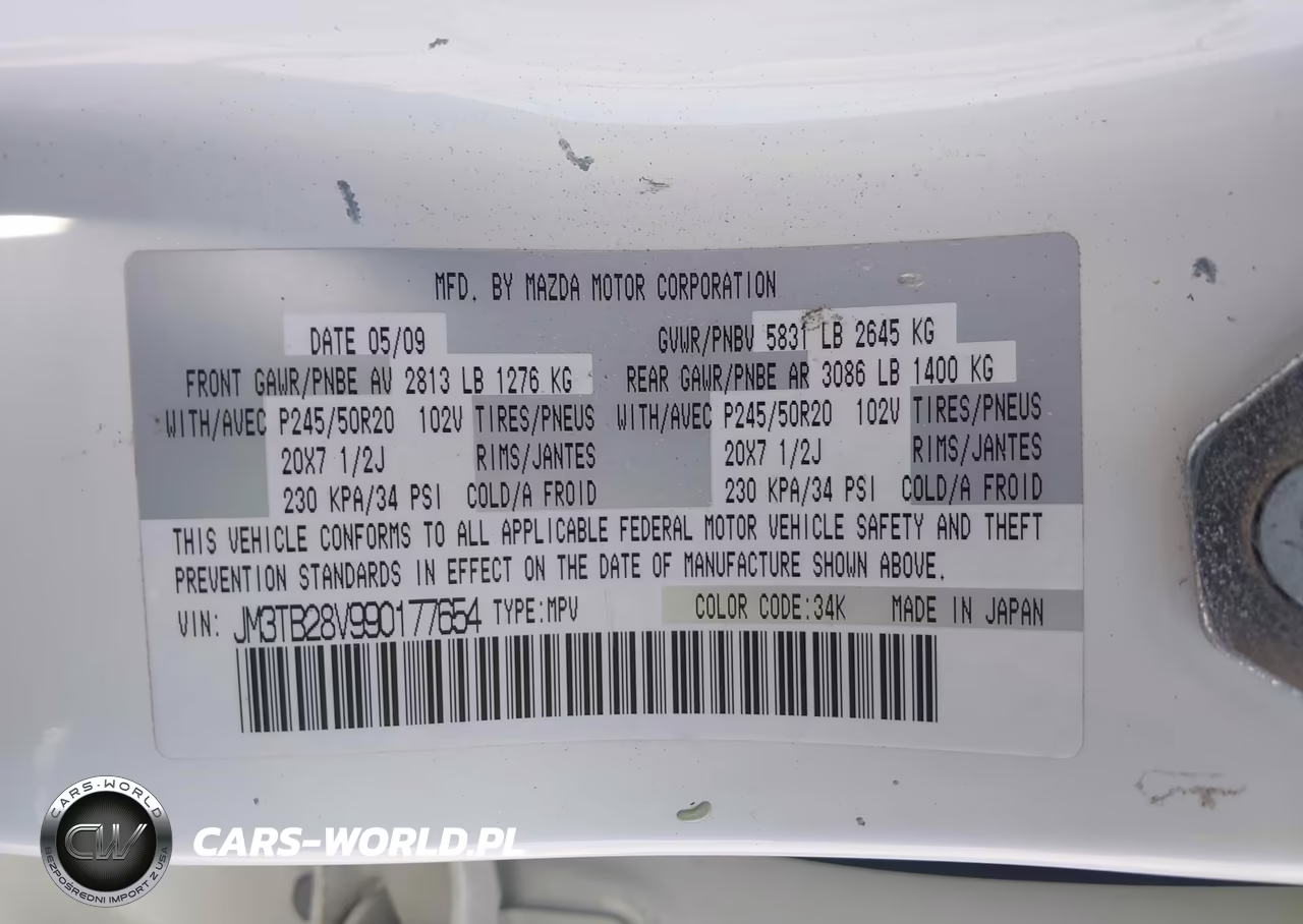 2009 Mazda Cx-9 Grand Touring VIN:JM3TB28V990177654 - 9