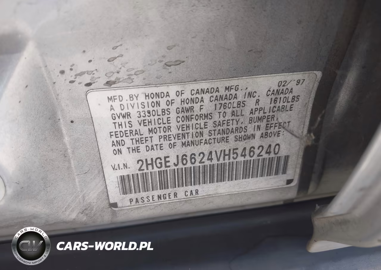 1997 Honda Civic Dx VIN:2HGEJ6624VH546240 - 9