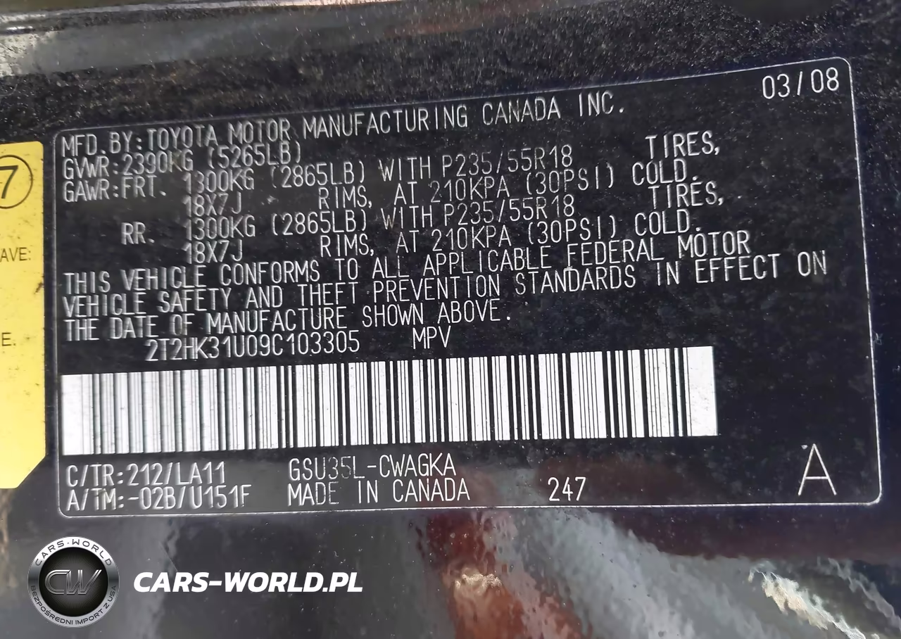 2009 Lexus Rx 350 VIN:2T2HK31U09C103305 - 9