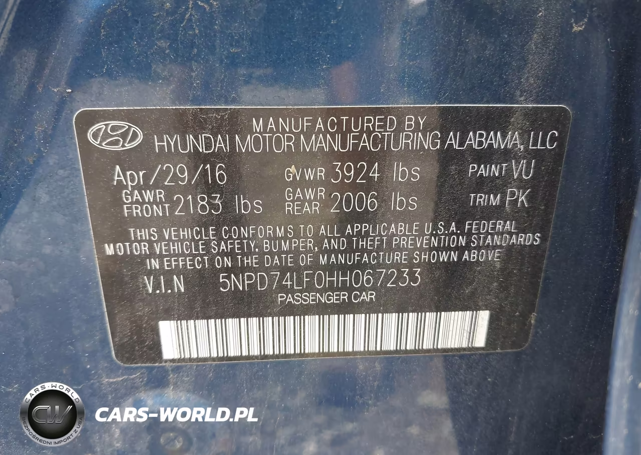 2017 Hyundai Elantra Se VIN:5NPD74LF0HH067233 - 9