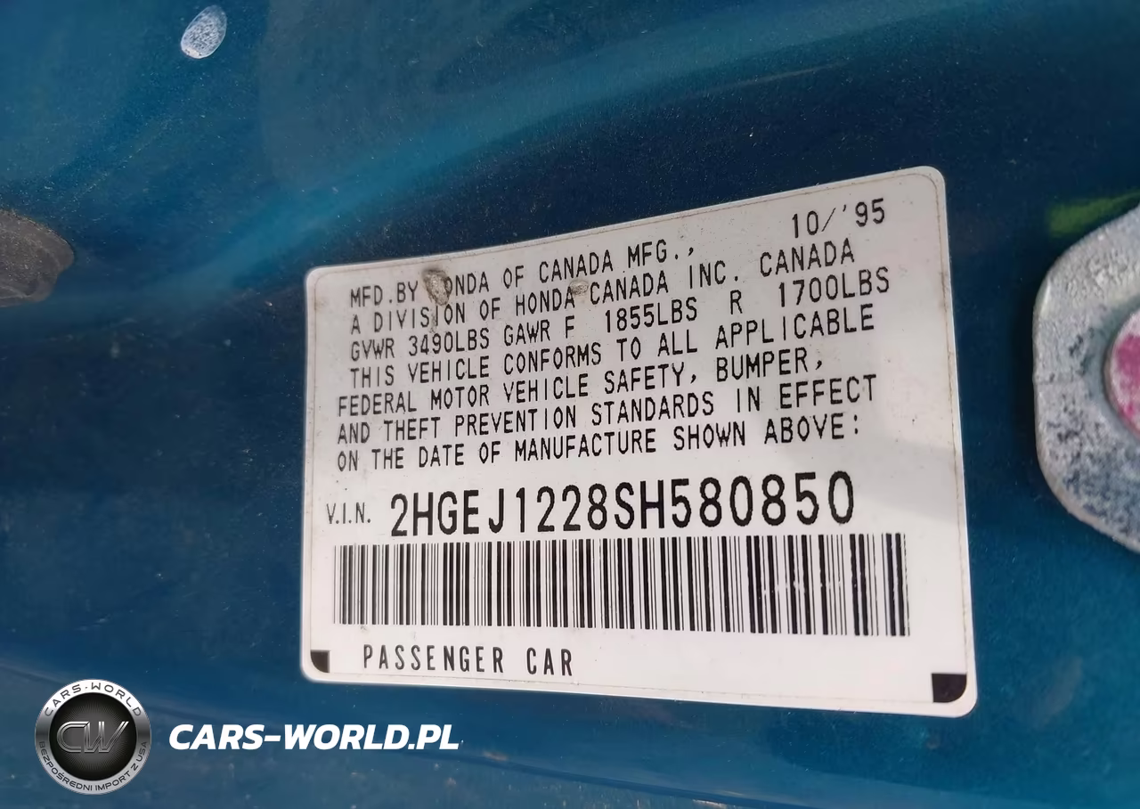1995 Honda Civic Ex VIN:2HGEJ1228SH580850 - 9