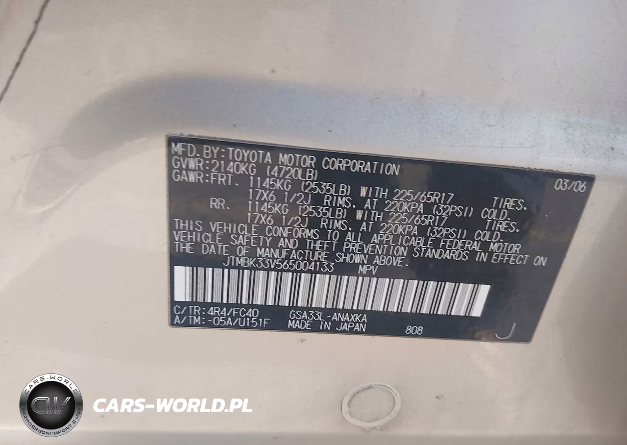 2006 Toyota Rav4 Base V6 VIN:JTMBK33V565004133 - 9