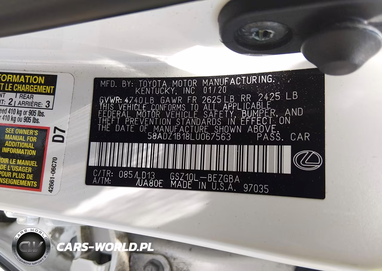 2020 Lexus Es 350 VIN:58ADZ1B18LU067563 - 9