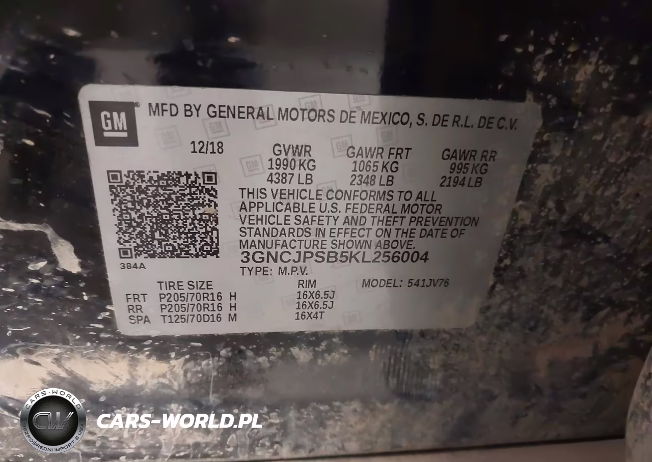 2019 Chevrolet Trax Lt VIN:3GNCJPSB5KL256004 - 9