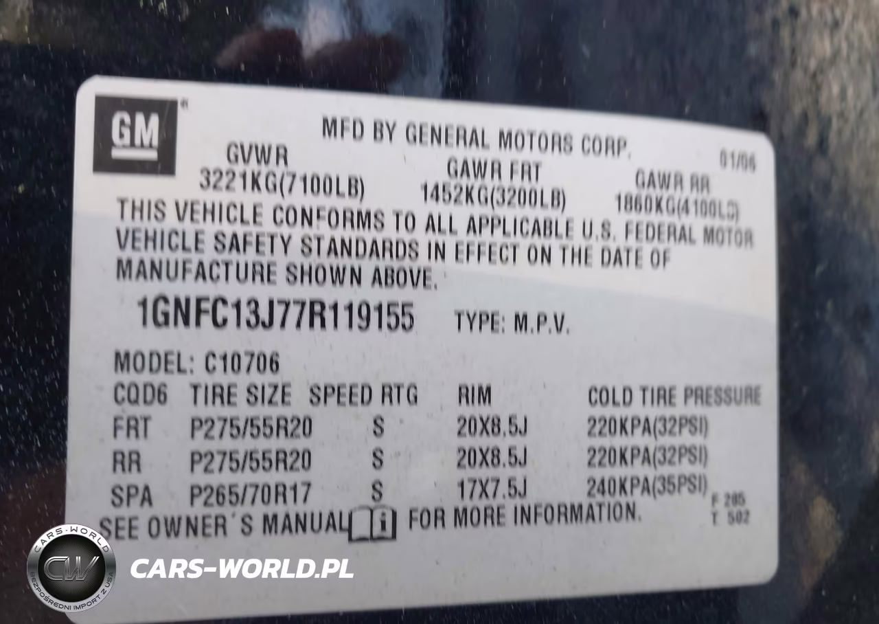 2007 Chevrolet Tahoe Lt VIN:1GNFC13J77R119155 - 9