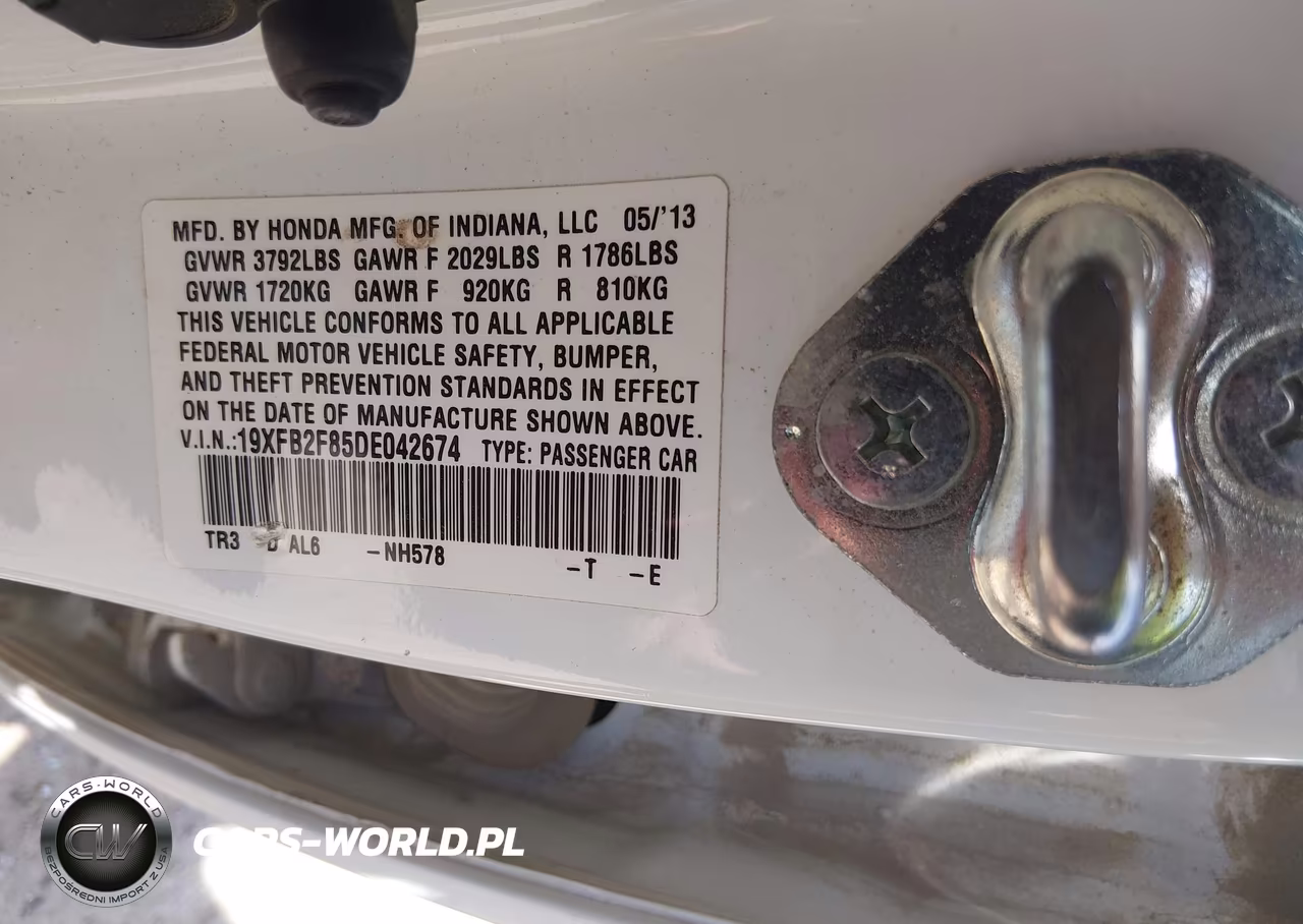 2013 Honda Civic Ex VIN:19XFB2F85DE042674 - 9