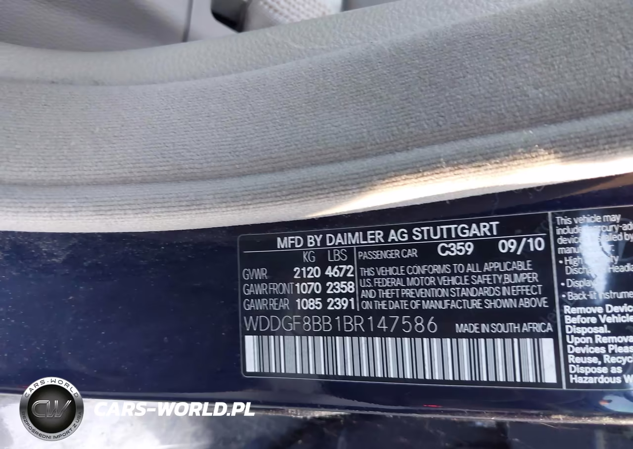 2011 Mercedes-Benz C 300 Sport 4Matic VIN:WDDGF8BB1BR147586 - 9