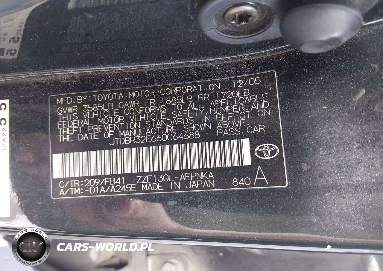 2006 Toyota Corolla Le VIN:JTDBR32E660064688 - 9