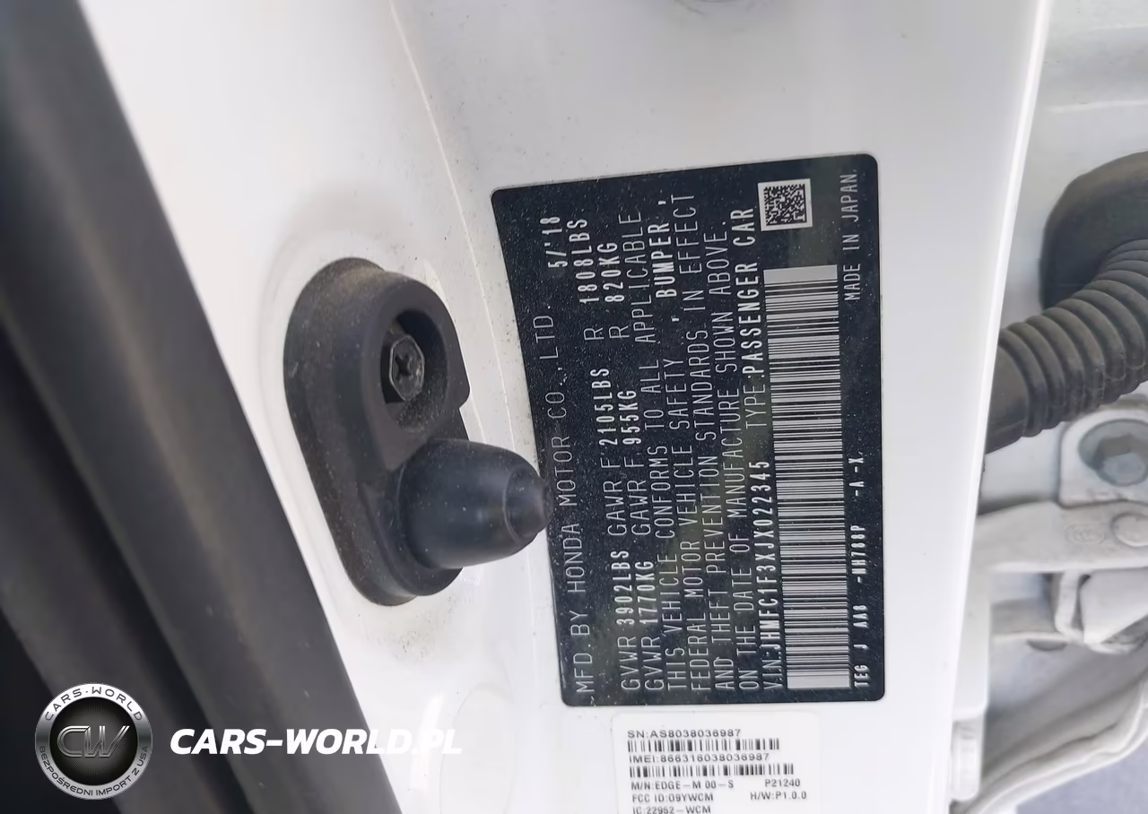 2018 Honda Civic Ex-T VIN:JHMFC1F3XJX022345 - 9